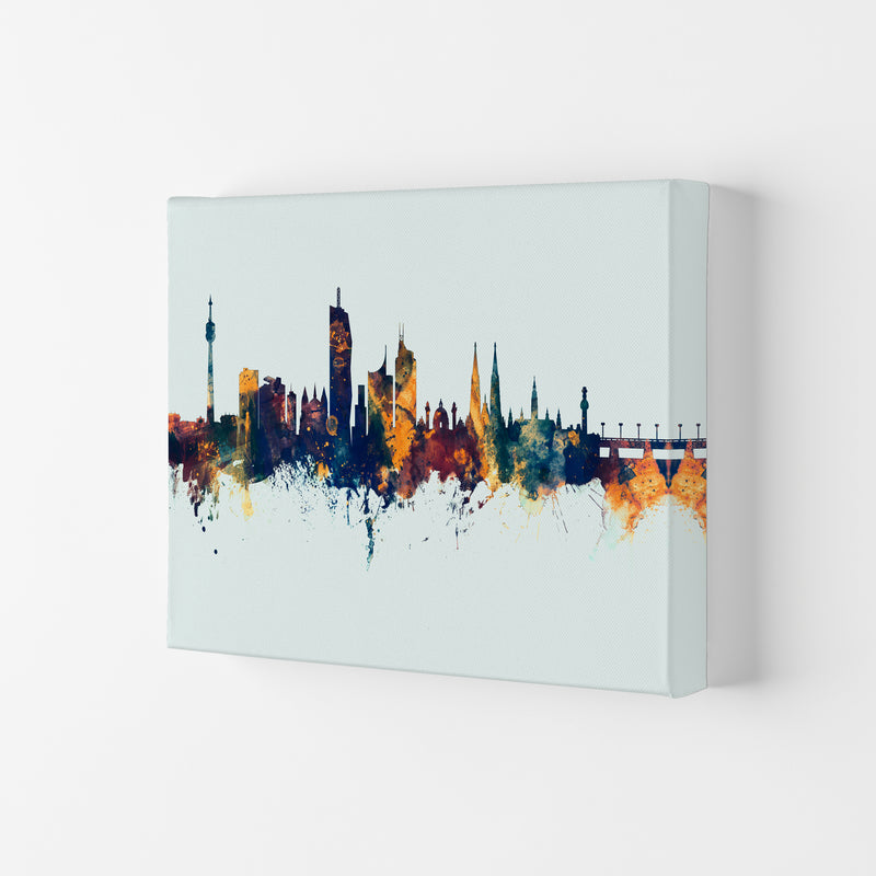 Vienna Austria Skyline Blue Orange Art Print by Michael Tompsett Canvas