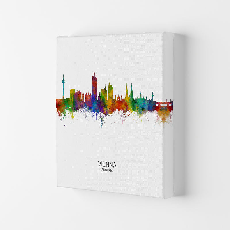 Vienna Austria Skyline Portrait Art Print by Michael Tompsett Canvas