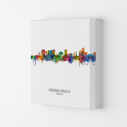 Virginia Beach Virginia Skyline Portrait Art Print by Michael Tompsett Canvas