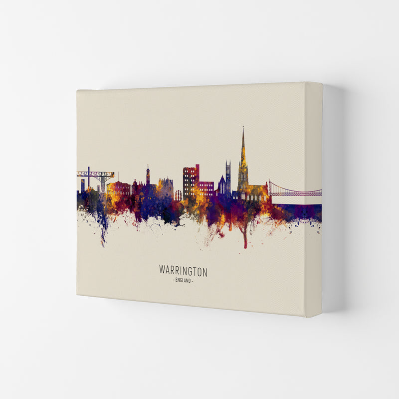 Warrington England Skyline Autumn City Name Art Print by Michael Tompsett Canvas