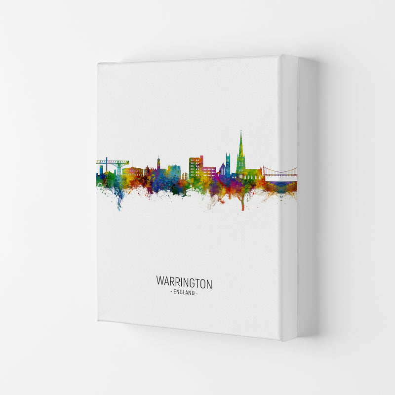 Warrington England Skyline Portrait Art Print by Michael Tompsett Canvas
