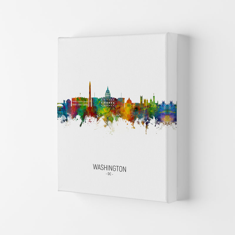 Washington Dc Skyline Portrait Art Print by Michael Tompsett Canvas