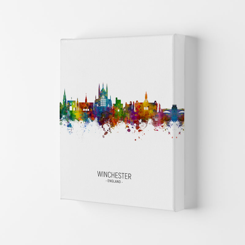 Winchester England Skyline Portrait Art Print by Michael Tompsett Canvas