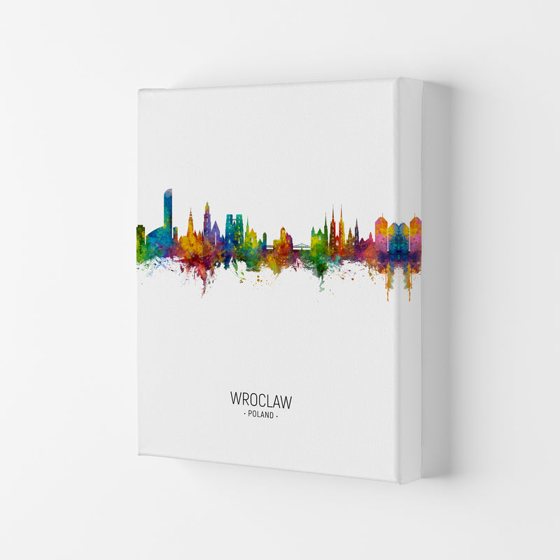 Wroclaw Poland Skyline Portrait Art Print by Michael Tompsett Canvas