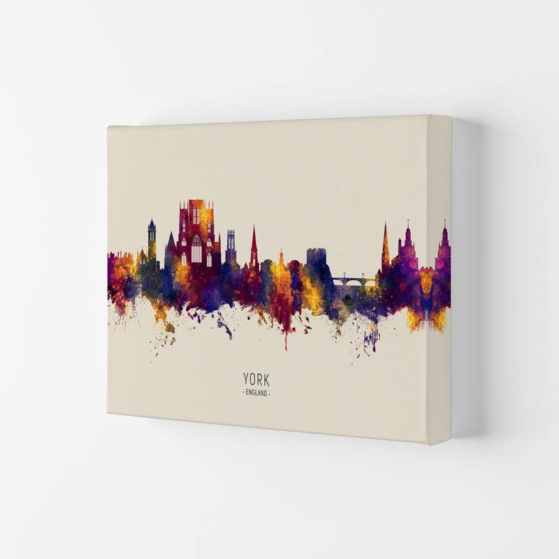 York England Skyline Autumn City Name Art Print by Michael Tompsett Canvas