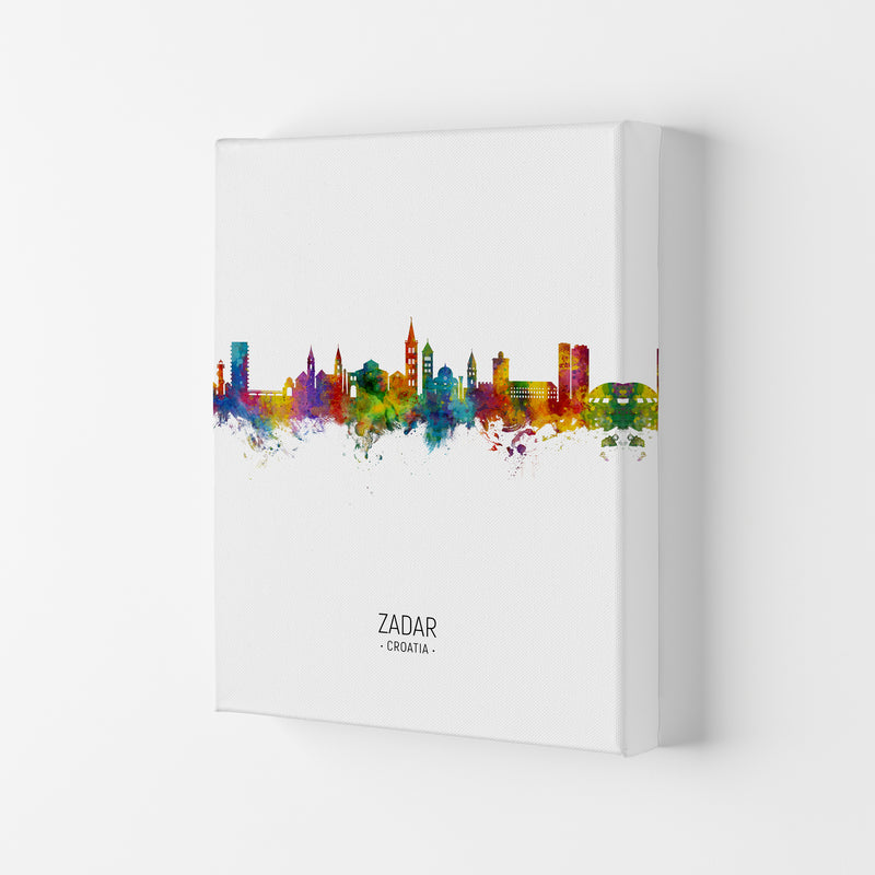 Zadar Croatia Skyline Portrait Art Print by Michael Tompsett Canvas