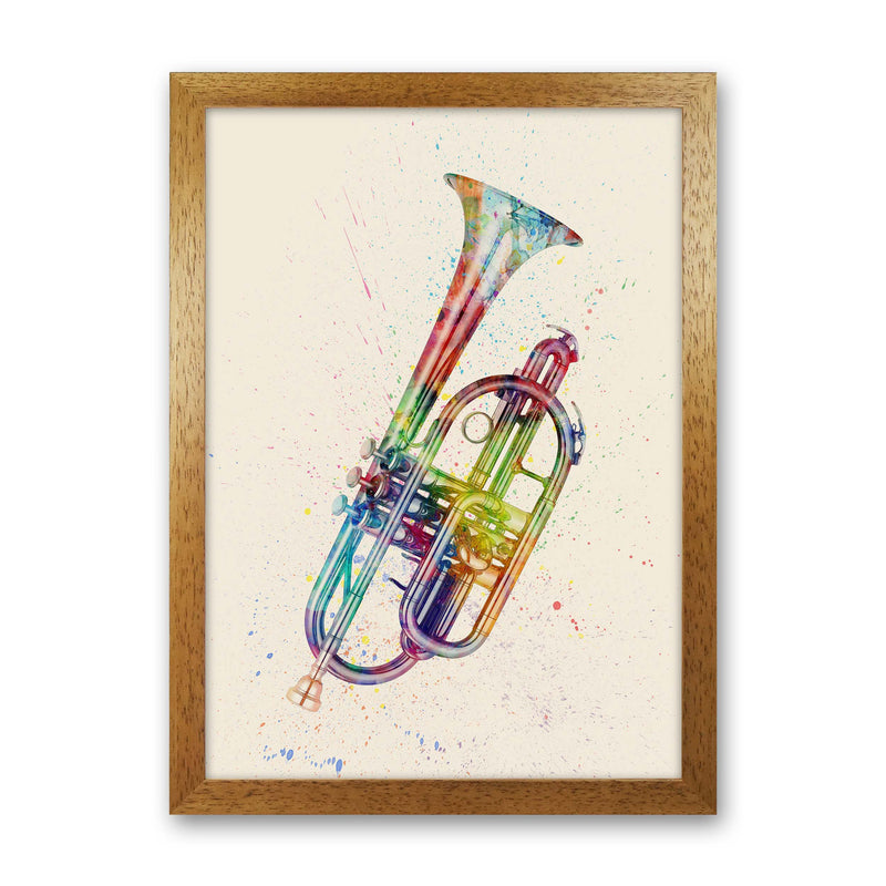 Cornet Watercolour Multi-Colour Print by Michael Tompsett Oak Grain