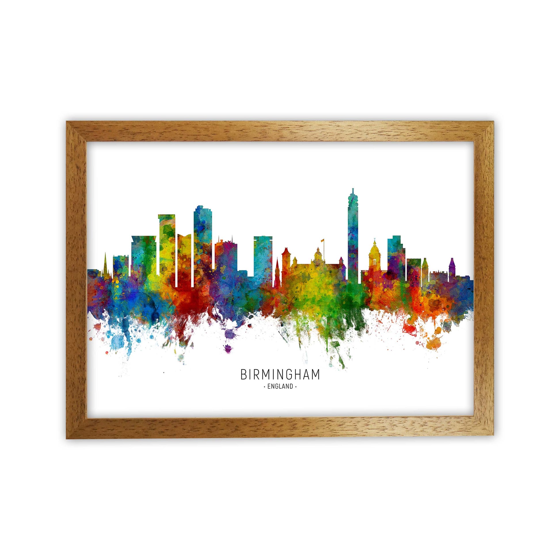 Birmingham England Skyline Art Print by Michael Tompsett Oak Grain