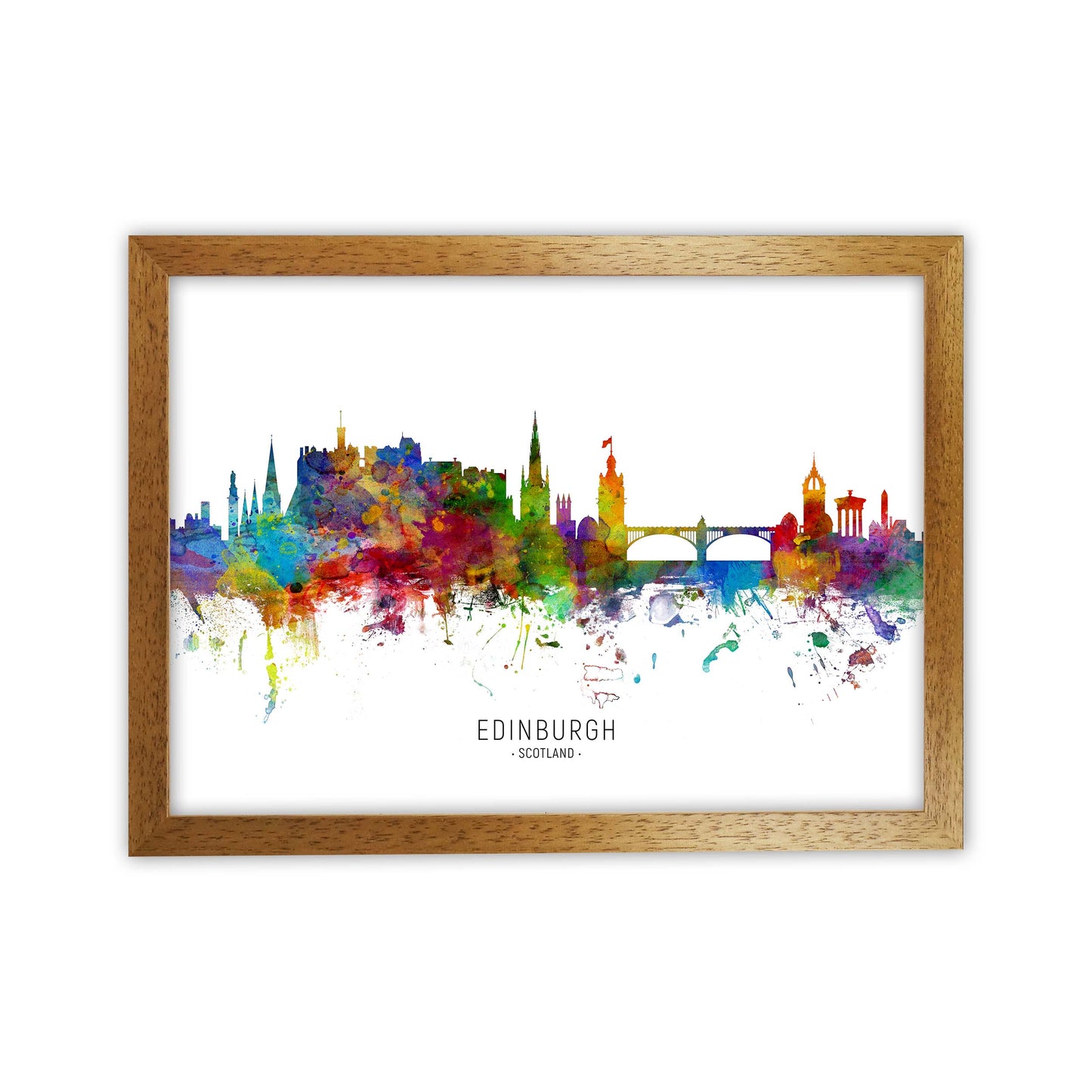 Edinburgh Scotland Skyline Art Print by Michael Tompsett Oak Grain