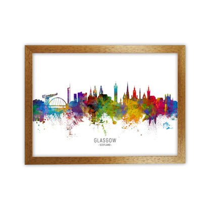 Glasgow Scotland Skyline Art Print by Michael Tompsett Oak Grain