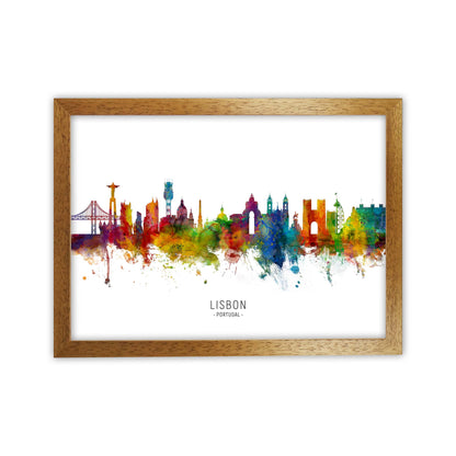 Lisbon Portugal Skyline Art Print by Michael Tompsett Oak Grain