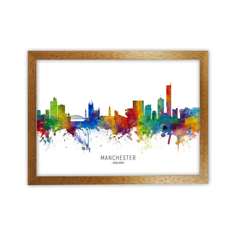 Manchester England Skyline Art Print by Michael Tompsett Oak Grain
