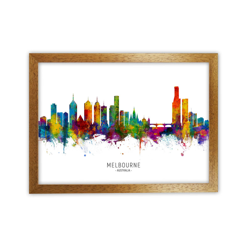 Melbourne Australia Skyline Art Print by Michael Tompsett Oak Grain