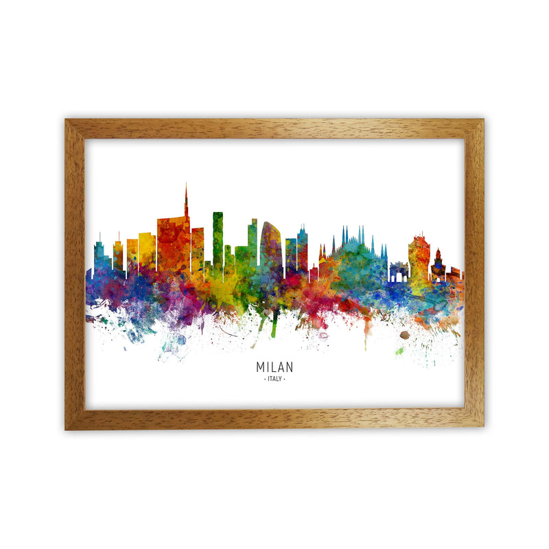 Milan Italy Skyline Art Print by Michael Tompsett Oak Grain