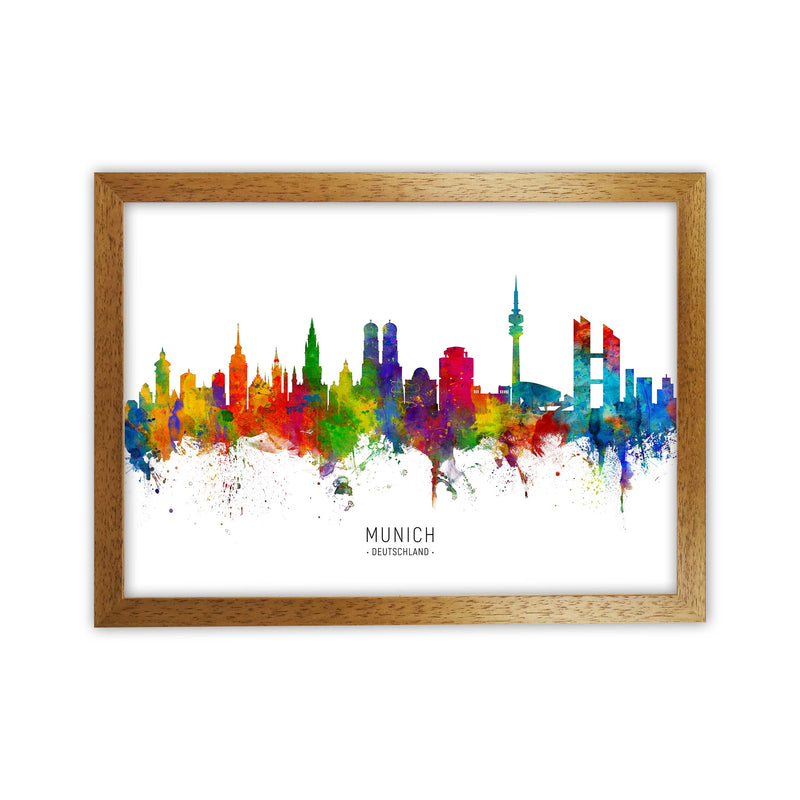Munich Deutschland Skyline Art Print by Michael Tompsett Oak Grain