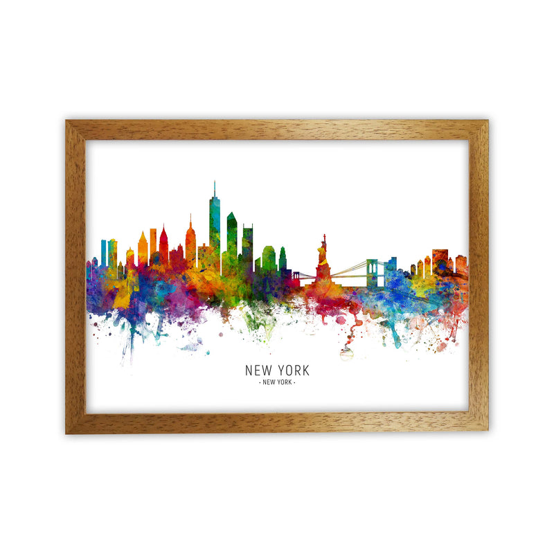 New York New York Skyline Art Print by Michael Tompsett Oak Grain