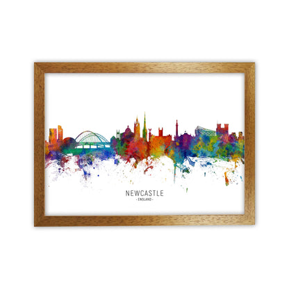 Newcastle England Skyline Art Print by Michael Tompsett Oak Grain