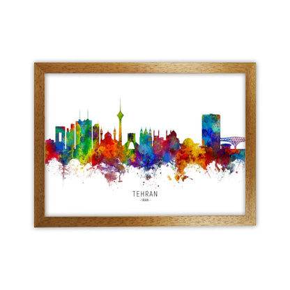 Tehran Iran Skyline Art Print by Michael Tompsett Oak Grain