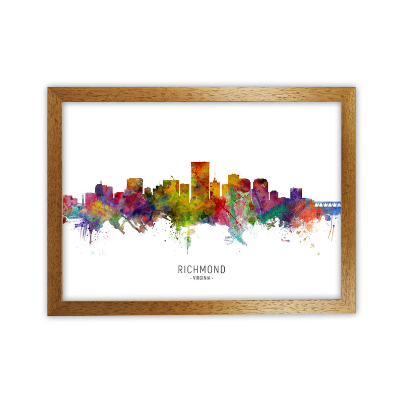 Richmond Virginia Skyline Art Print by Michael Tompsett Oak Grain