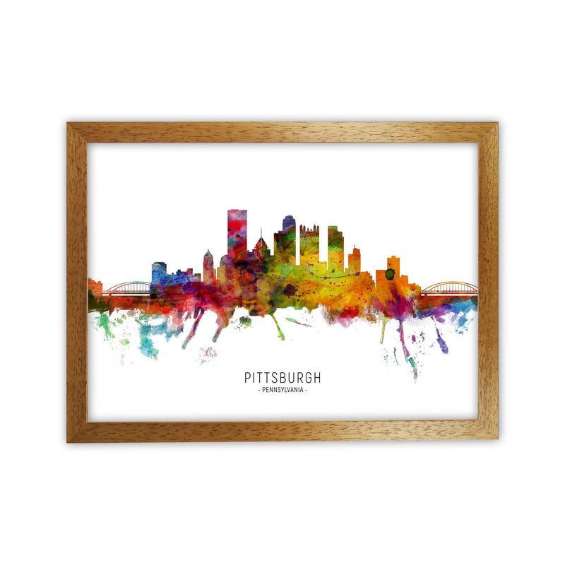 Pittsburgh Pennsylvania Skyline Art Print by Michael Tompsett Oak Grain
