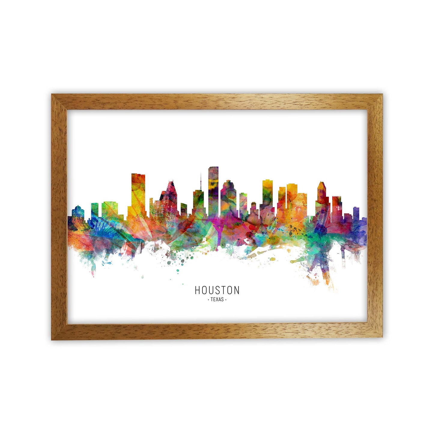 Houston Texas Skyline Art Print by Michael Tompsett Oak Grain