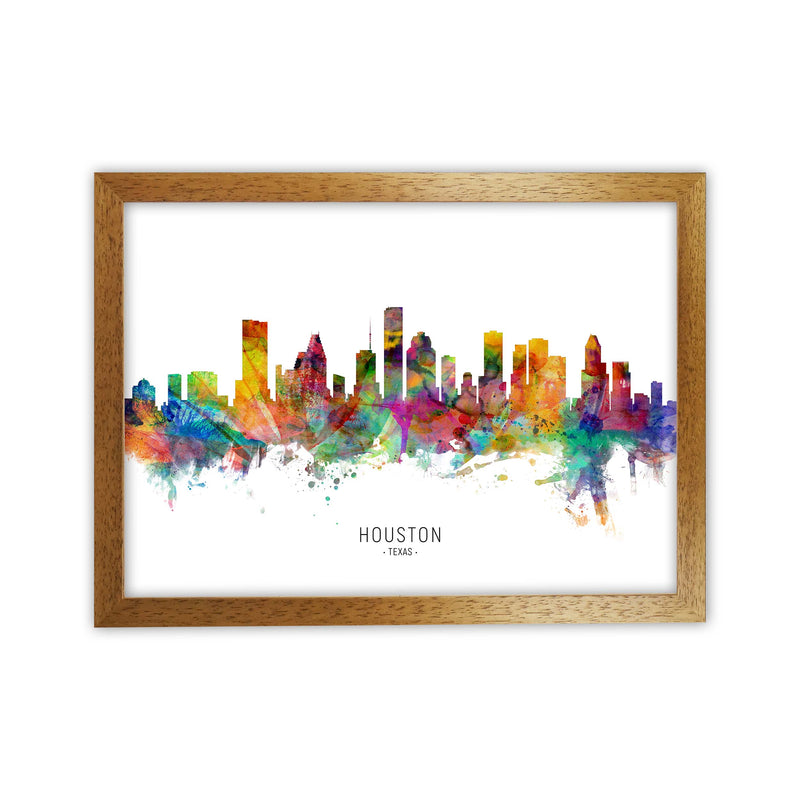 Houston Texas Skyline Art Print by Michael Tompsett Oak Grain