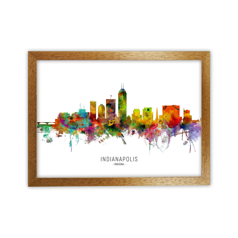 Indianapolis Indiana Skyline Art Print by Michael Tompsett Oak Grain