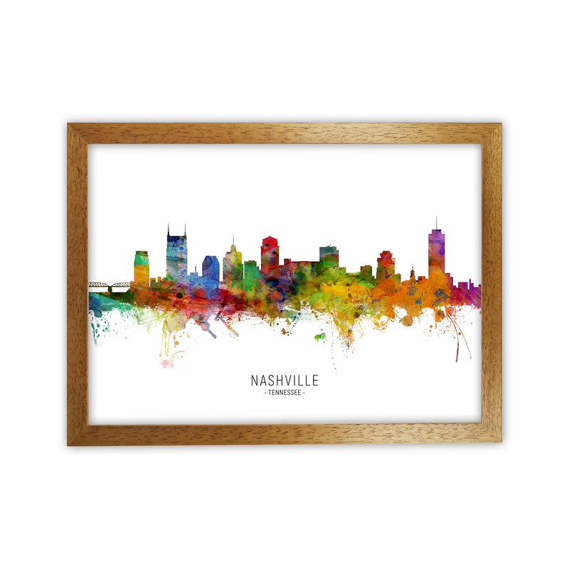 Nashville Tennessee Skyline Art Print by Michael Tompsett Oak Grain