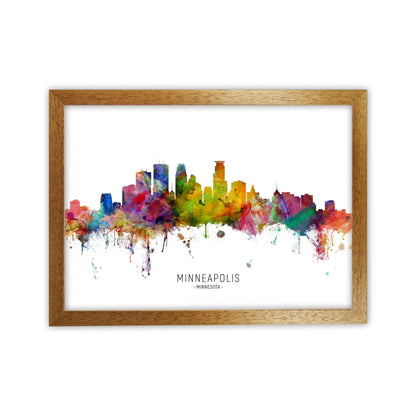 Minneapolis Minnesota Skyline Art Print by Michael Tompsett Oak Grain