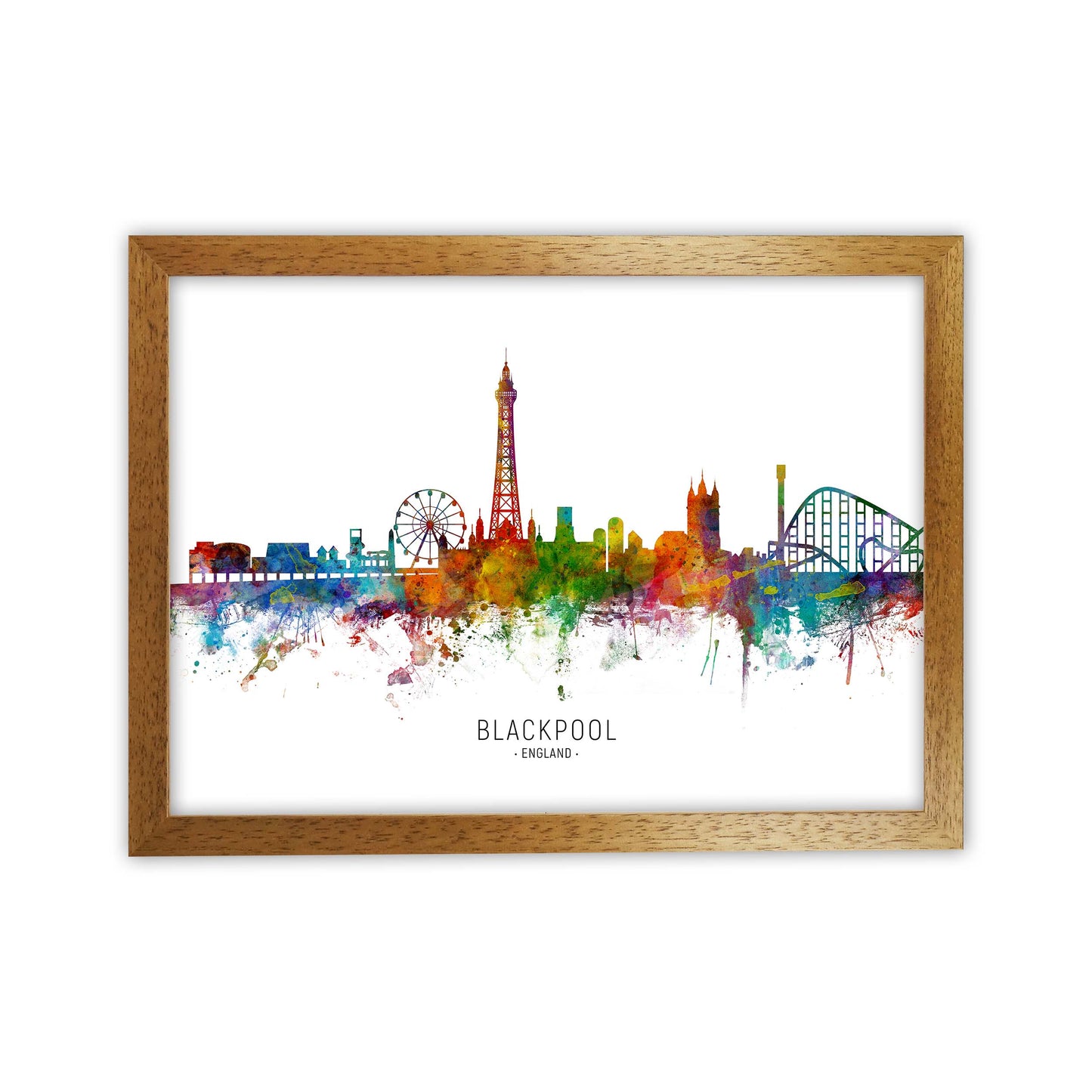 Blackpool England Skyline Art Print by Michael Tompsett Oak Grain
