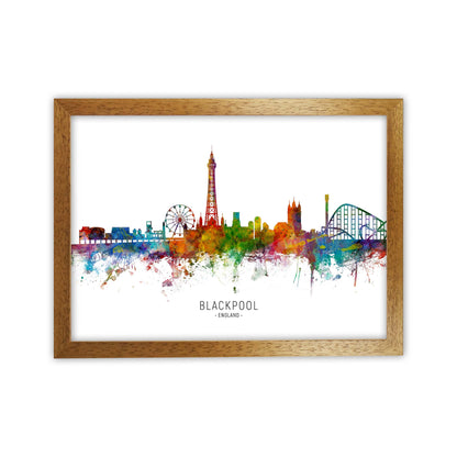 Blackpool England Skyline Art Print by Michael Tompsett Oak Grain