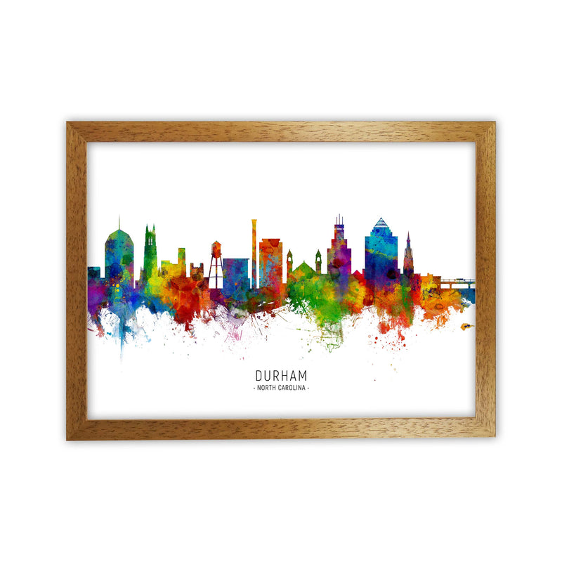 Durham North Carolina Skyline Art Print by Michael Tompsett Oak Grain