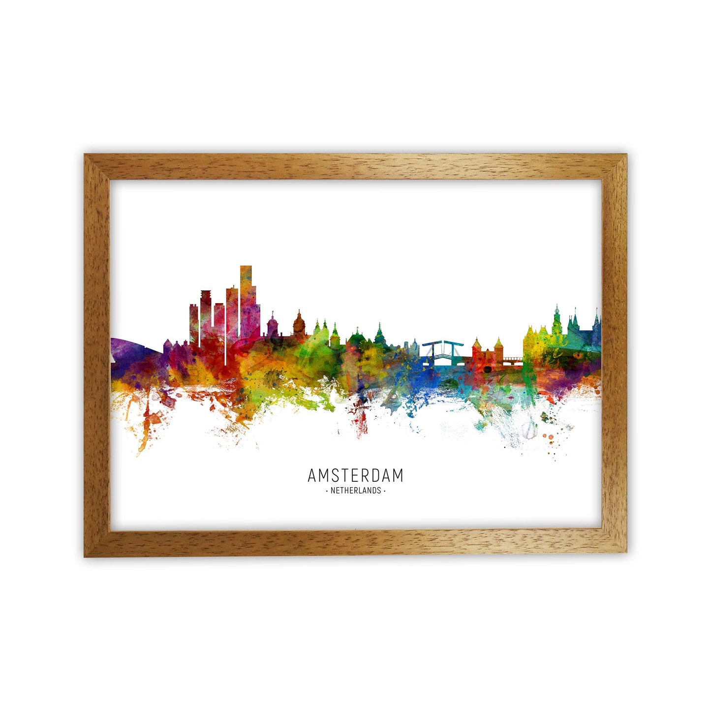 Amsterdam Netherlands Skyline Art Print by Michael Tompsett Oak Grain