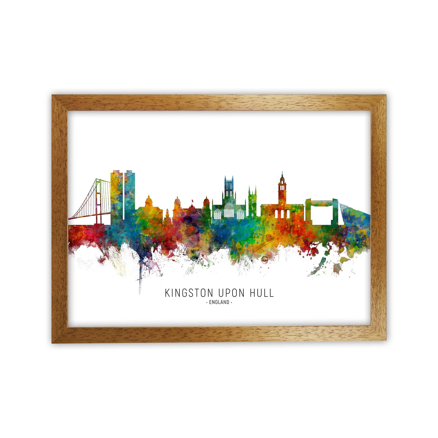Kingston Upon Hull England Skyline Print by Michael Tompsett Oak Grain