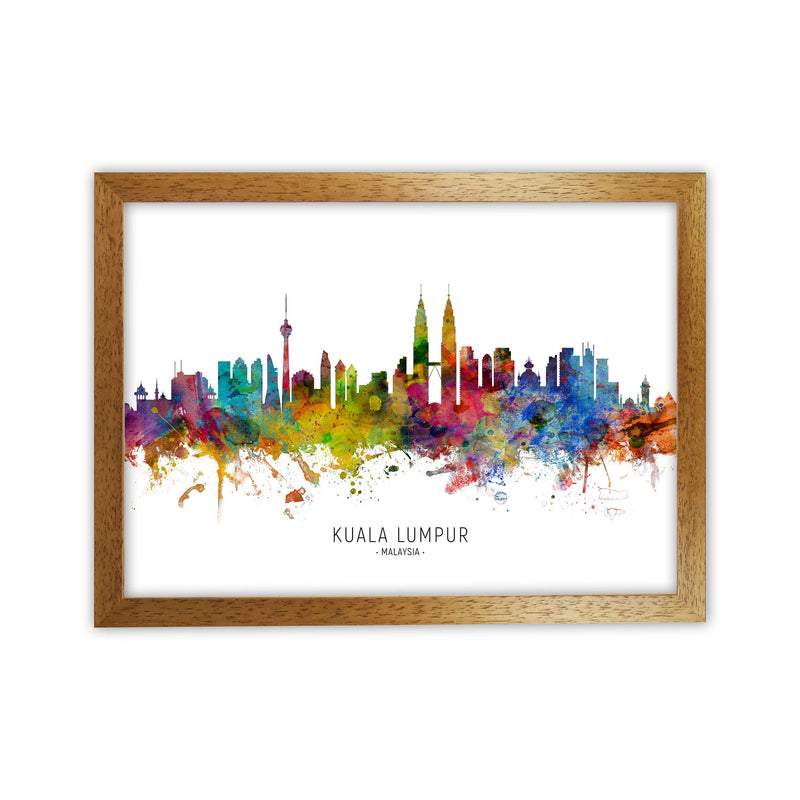 Kuala Lumpur Malaysia Skyline Art Print by Michael Tompsett Oak Grain