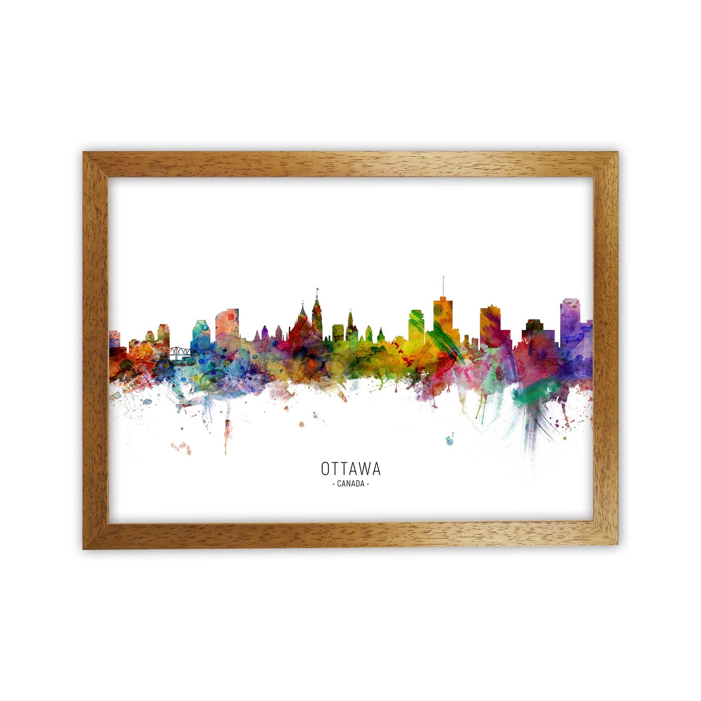Ottawa Canada Skyline Art Print by Michael Tompsett Oak Grain