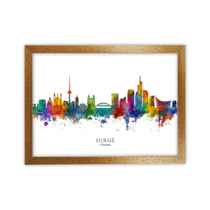 Vilnius Lithuania Skyline Art Print by Michael Tompsett Oak Grain
