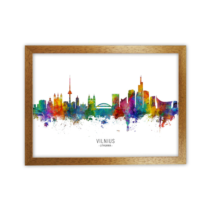 Vilnius Lithuania Skyline Art Print by Michael Tompsett Oak Grain