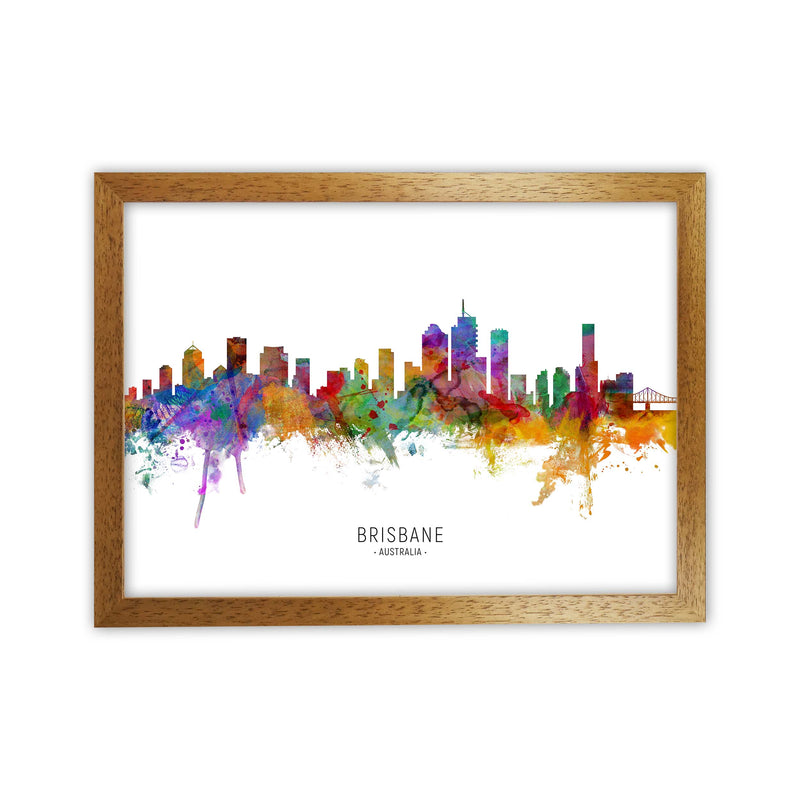 Brisbane Australia Skyline Art Print by Michael Tompsett Oak Grain