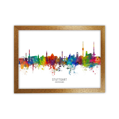 Stuttgart Deutschland Skyline Art Print by Michael Tompsett Oak Grain