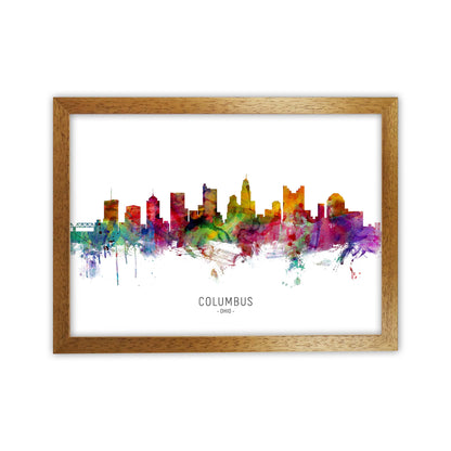 Columbus Ohio Skyline Art Print by Michael Tompsett Oak Grain