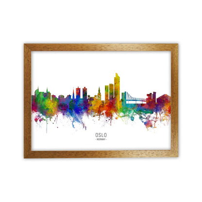 Oslo Norway Skyline Art Print by Michael Tompsett Oak Grain