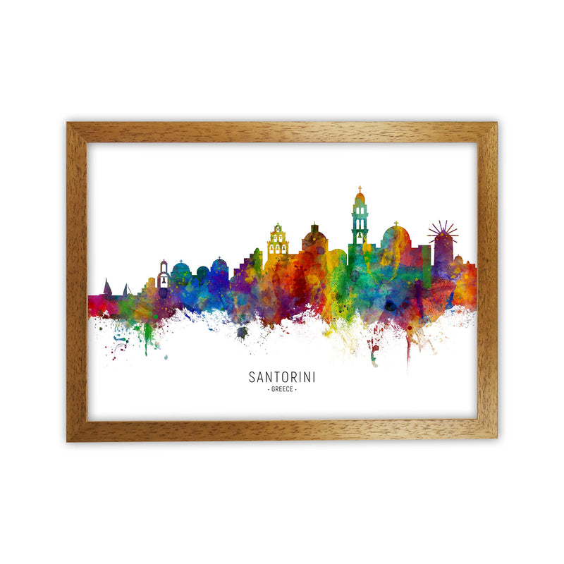 Santorini Greece Skyline Art Print by Michael Tompsett Oak Grain