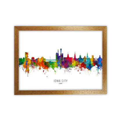 Iowa City Iowa Skyline Art Print by Michael Tompsett Oak Grain
