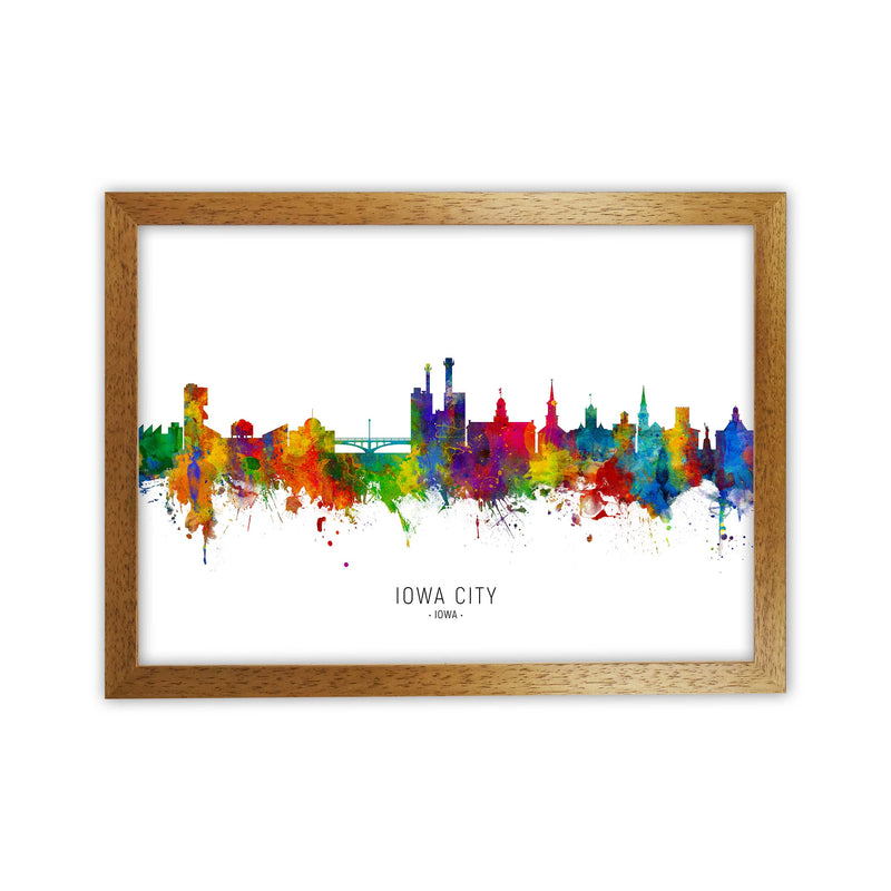 Iowa City Iowa Skyline Art Print by Michael Tompsett Oak Grain
