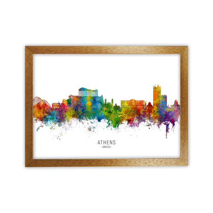 Athens Greece Skyline Art Print by Michael Tompsett Oak Grain