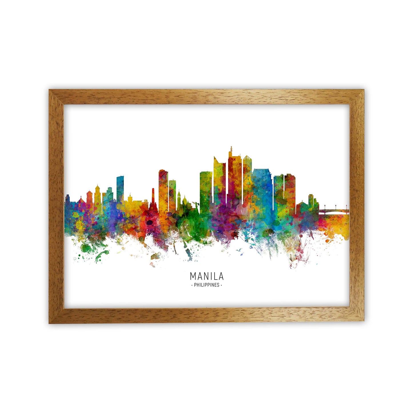 Manila Philippines Skyline Art Print by Michael Tompsett Oak Grain