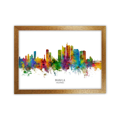 Manila Philippines Skyline Art Print by Michael Tompsett Oak Grain