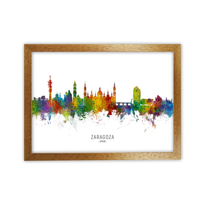 Zaragoza Spain Skyline Art Print by Michael Tompsett Oak Grain