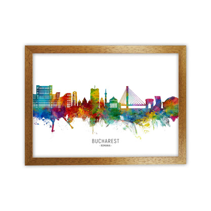 Bucharest Romania Skyline Art Print by Michael Tompsett Oak Grain